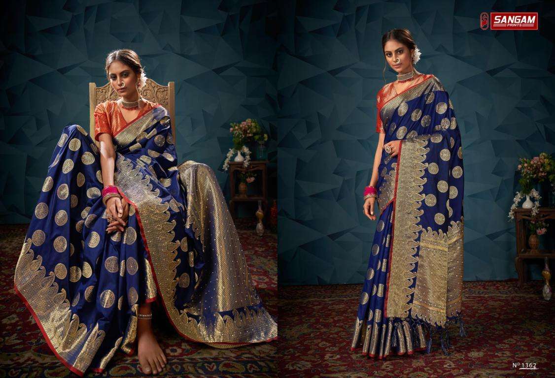 Sangam Madhuri Catalog Party Wear Banarasi Silk Sarees