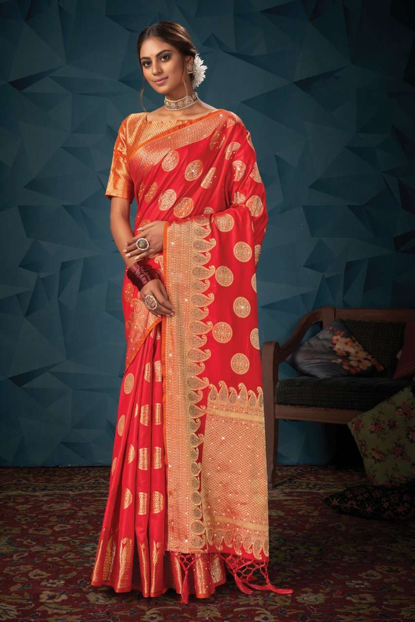 Sangam Madhuri Catalog Party Wear Banarasi Silk Sarees