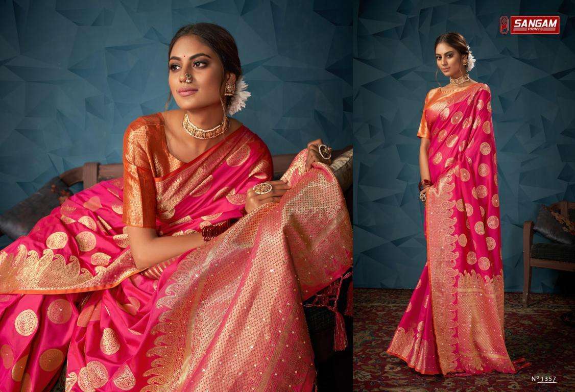 Sangam Madhuri Catalog Party Wear Banarasi Silk Sarees