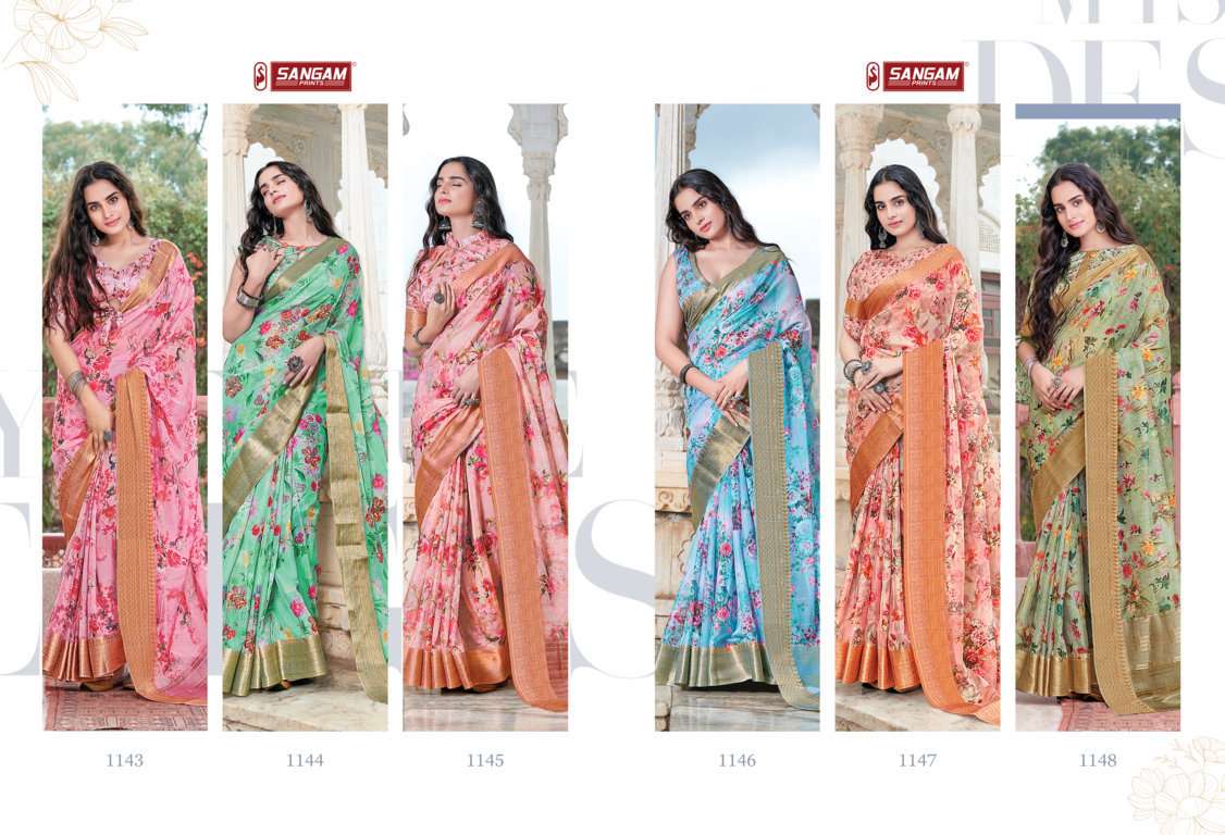 Sangam Sitare Catalog Party Wear Digital Printed Saree 