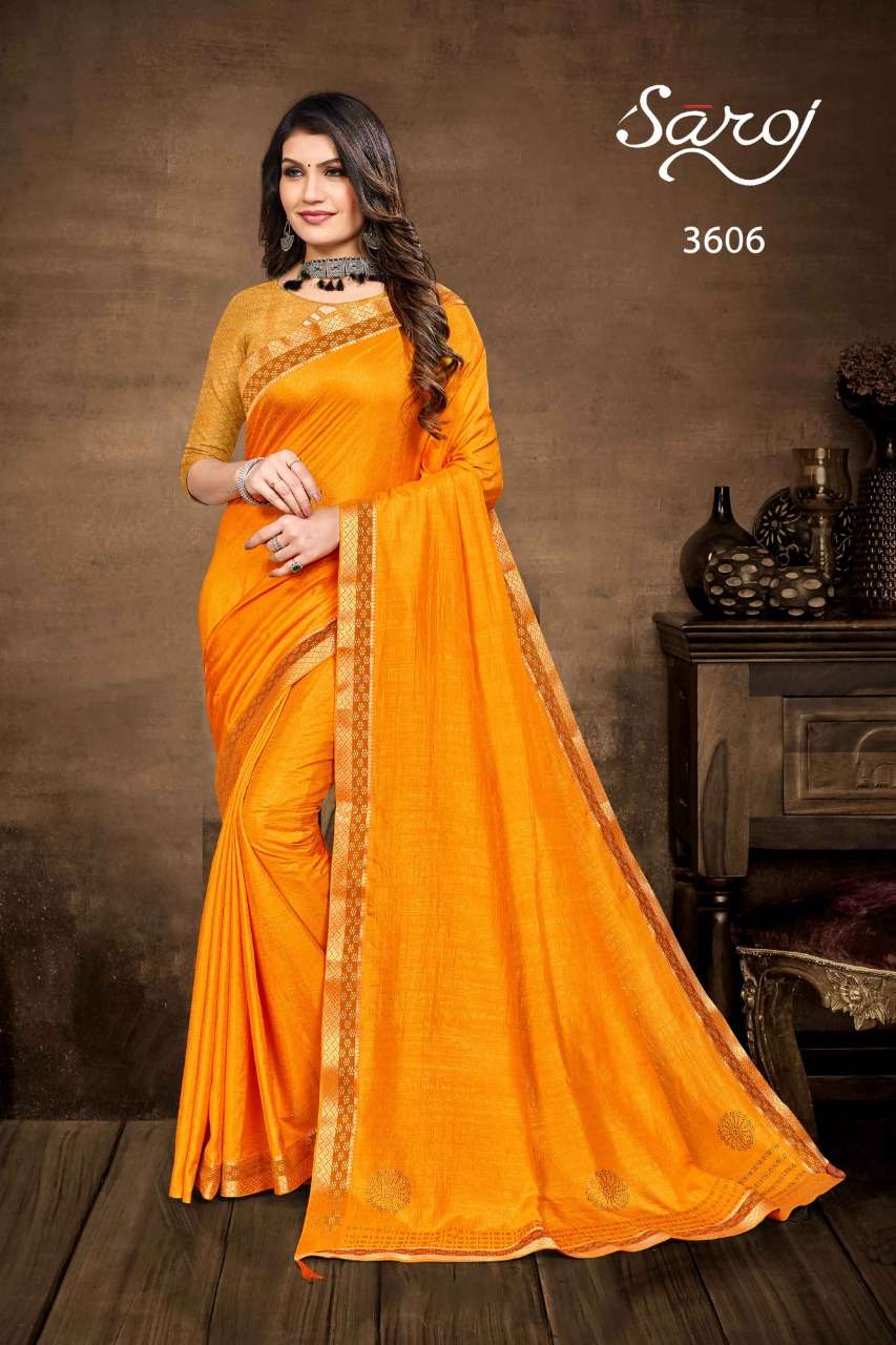 Saroj Kitkat Catalog Casual Wear Vichitra Silk Sarees 