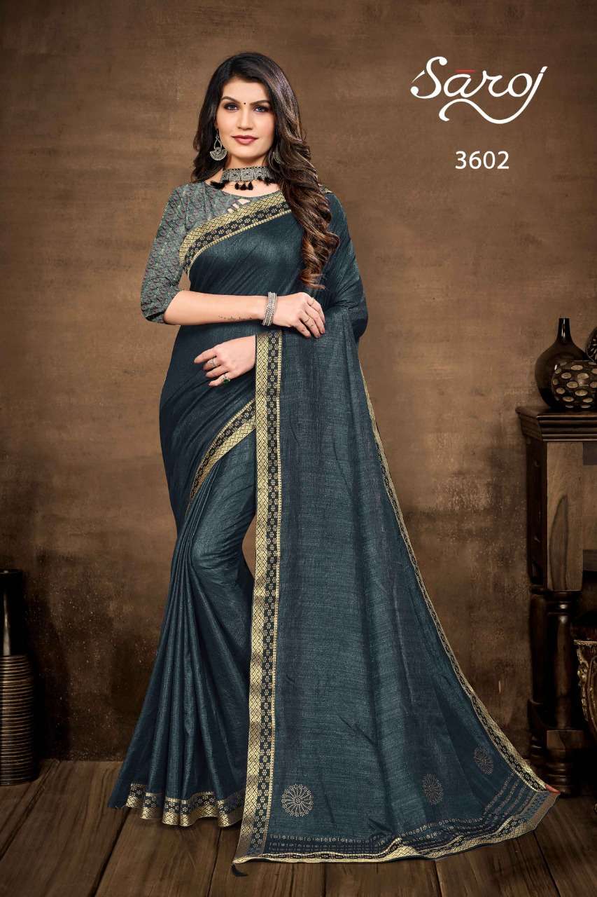 Saroj Kitkat Catalog Casual Wear Vichitra Silk Sarees 