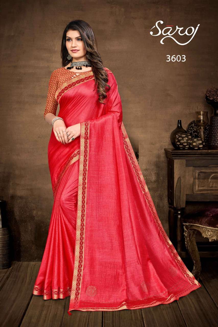 Saroj Kitkat Catalog Casual Wear Vichitra Silk Sarees 