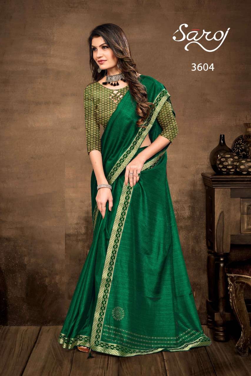 Saroj Kitkat Catalog Casual Wear Vichitra Silk Sarees 