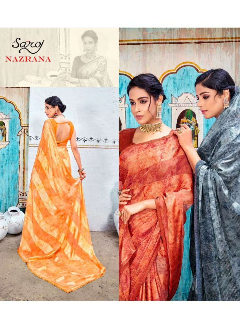 Saroj Nazrana Catalog Designer Georgette Sarees 