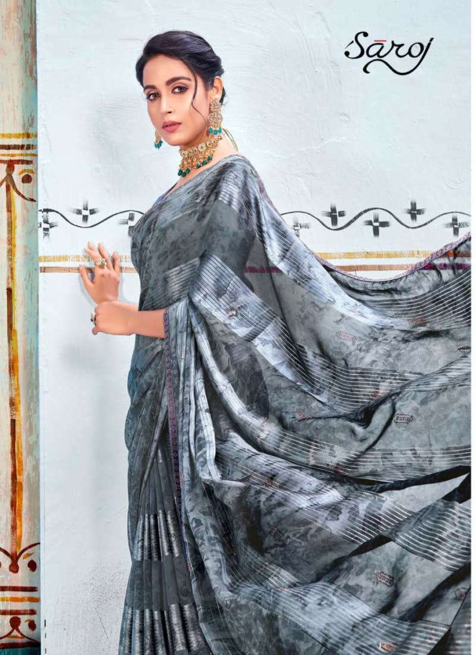 Saroj Nazrana Catalog Designer Georgette Sarees 