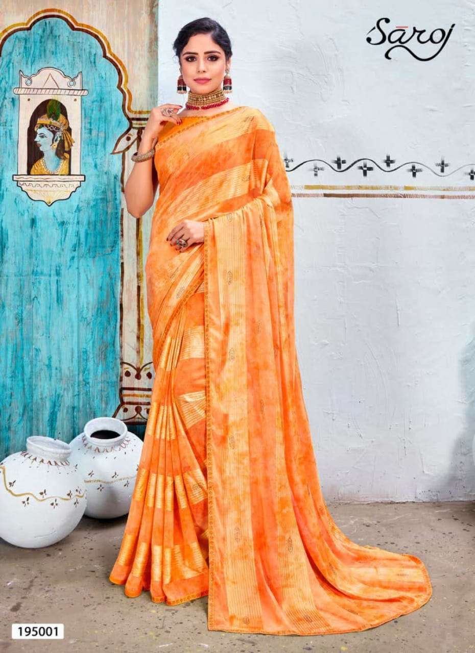 Saroj Nazrana Catalog Designer Georgette Sarees 