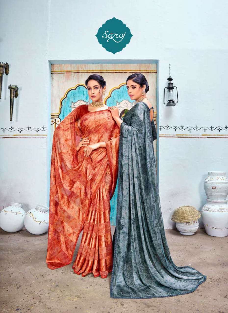 Saroj Nazrana Catalog Designer Georgette Sarees 