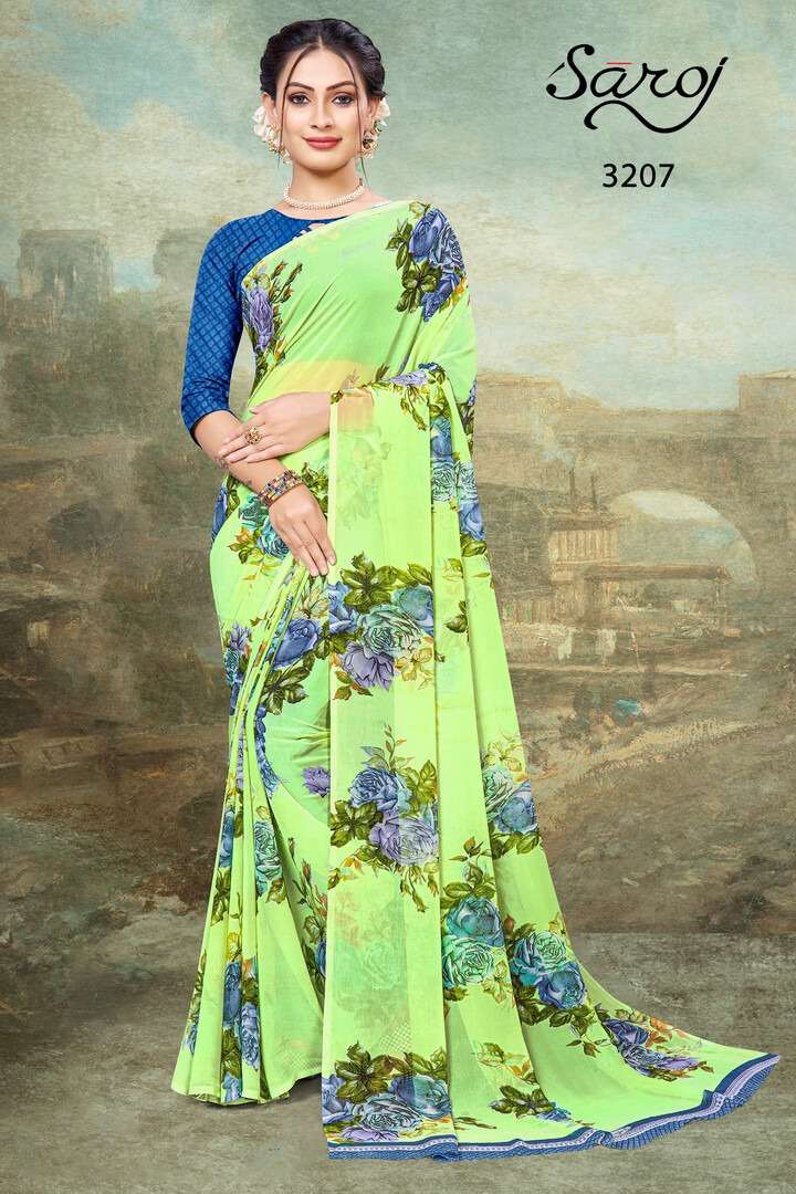 Saroj Spring Georgette Catalog Regular Wear Wear Georgette Sarees