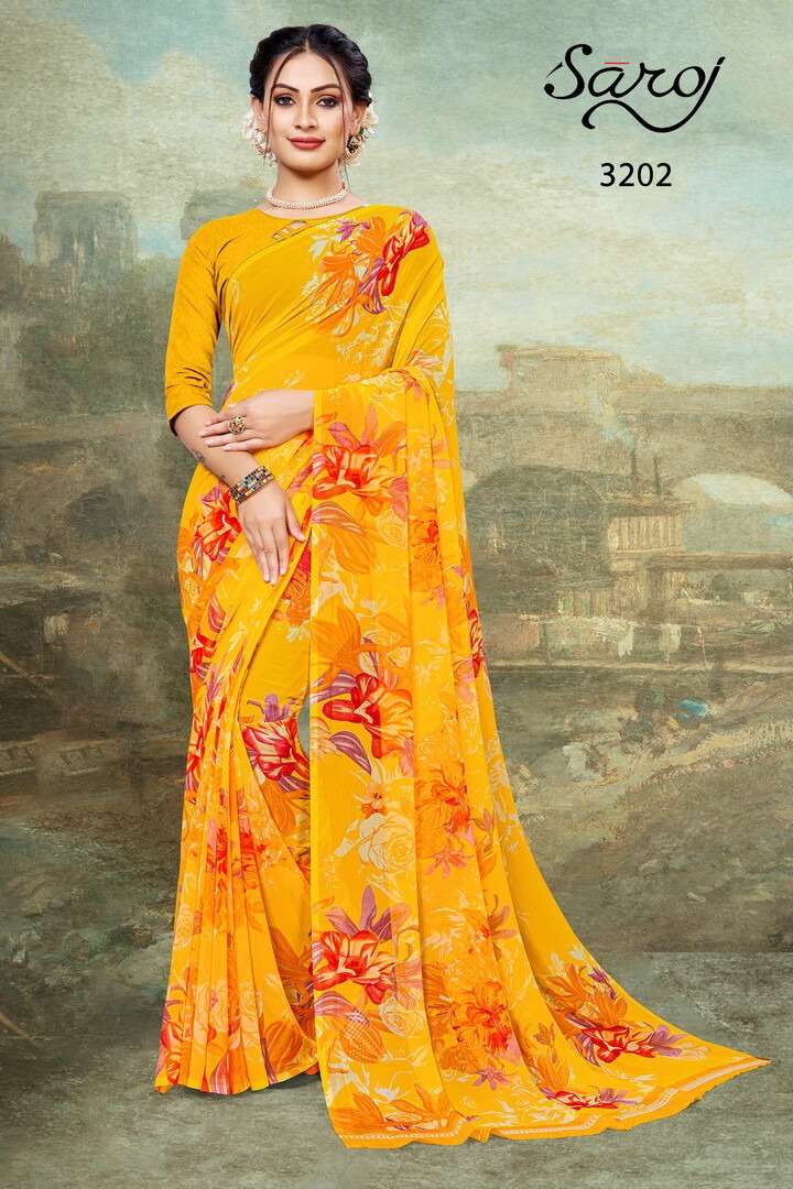 Saroj Spring Georgette Catalog Regular Wear Wear Georgette Sarees