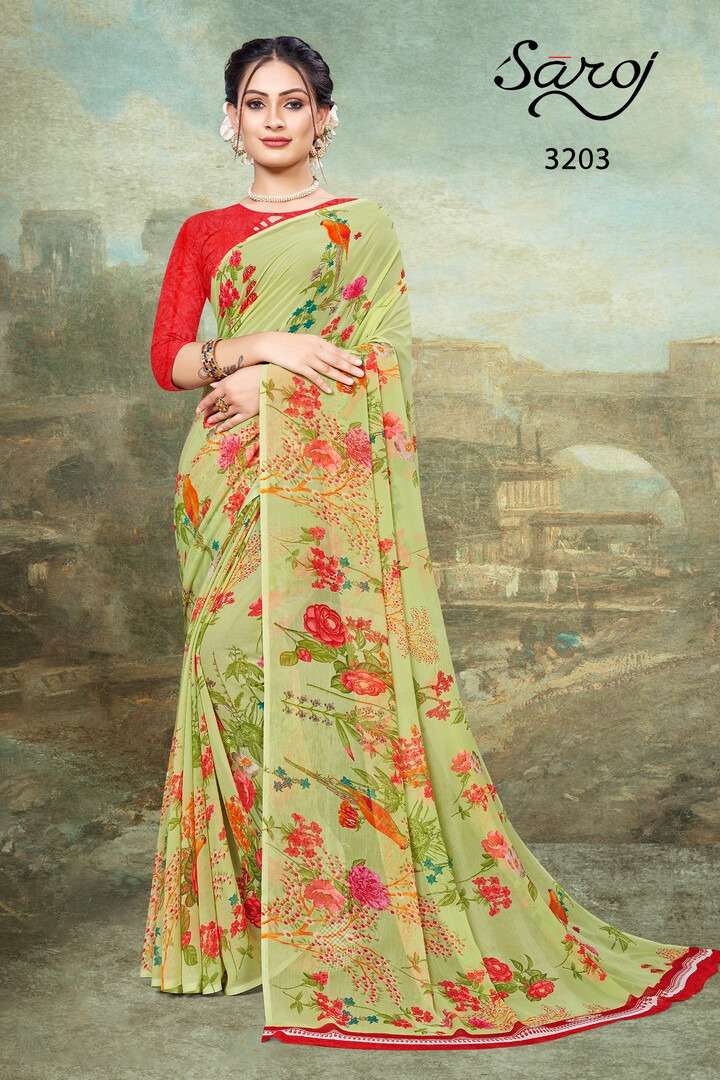 Saroj Spring Georgette Catalog Regular Wear Wear Georgette Sarees