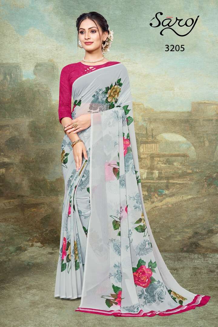 Saroj Spring Georgette Catalog Regular Wear Wear Georgette Sarees