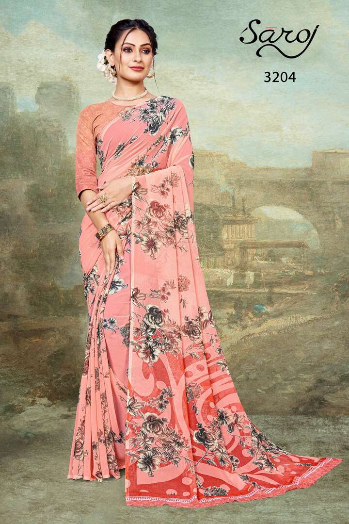 Saroj Spring Georgette Catalog Regular Wear Wear Georgette Sarees