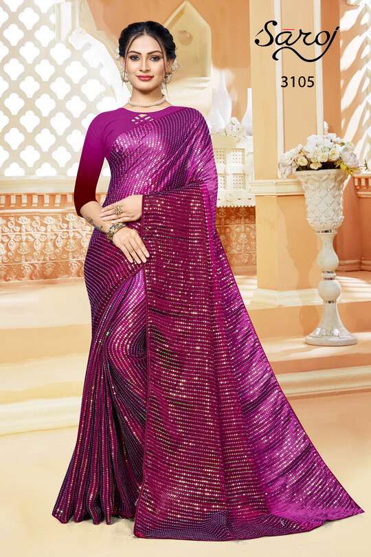 Saroj Valentine  catalog Fancy Sequence Rangoli Silk Saree