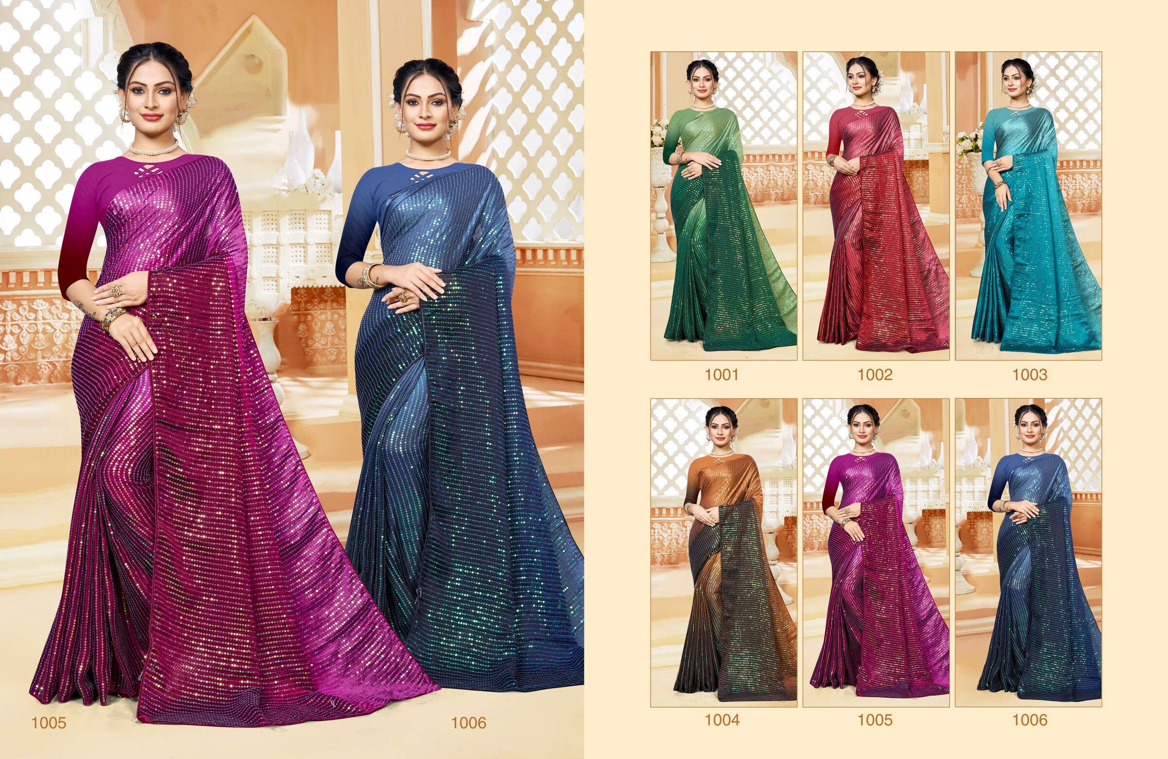 Saroj Valentine  catalog Fancy Sequence Rangoli Silk Saree