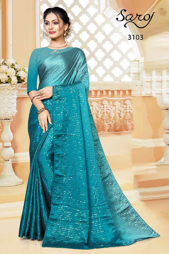 Saroj Valentine  catalog Fancy Sequence Rangoli Silk Saree