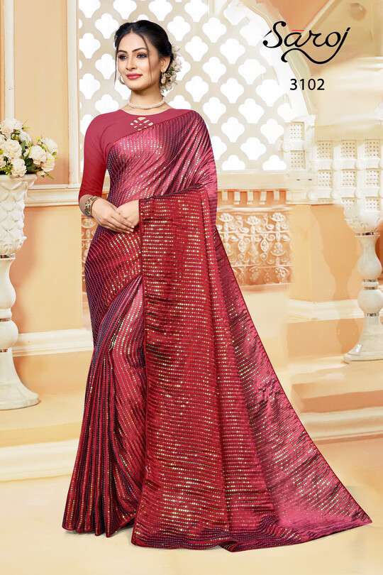 Saroj Valentine  catalog Fancy Sequence Rangoli Silk Saree