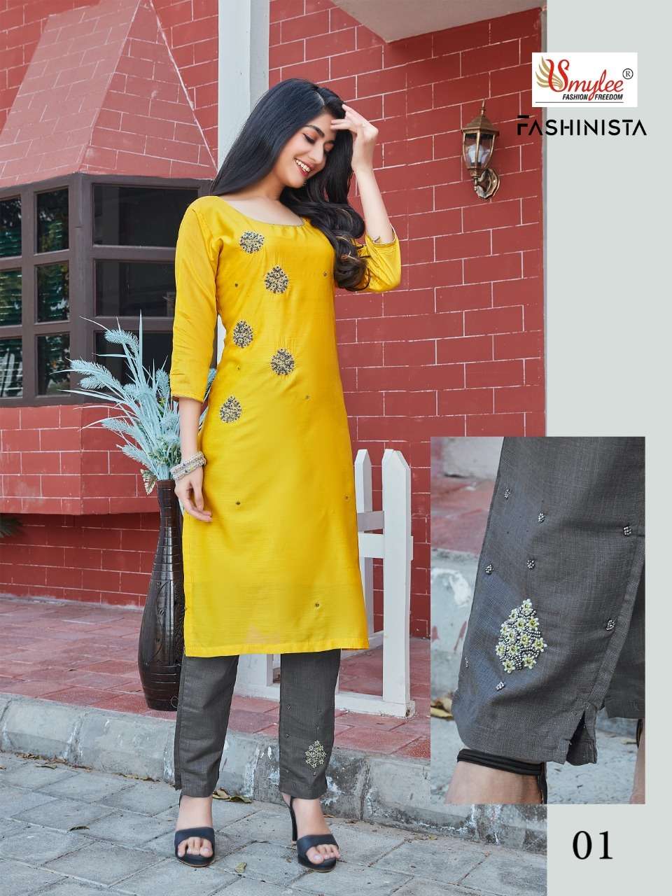 Smylee Fashionista Catalog Designer Silk Kurti With Bottom