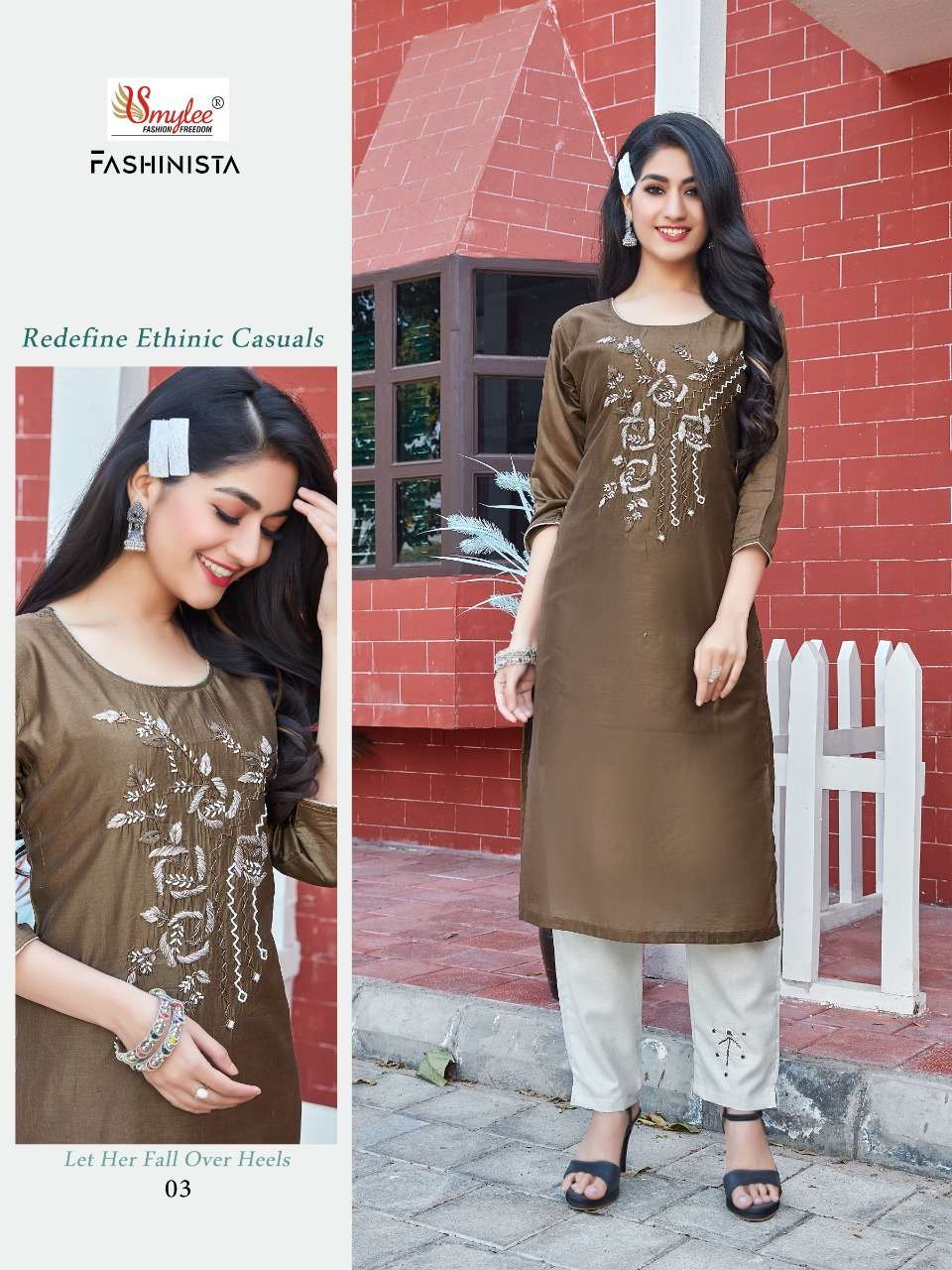 Smylee Fashionista Catalog Designer Silk Kurti With Bottom
