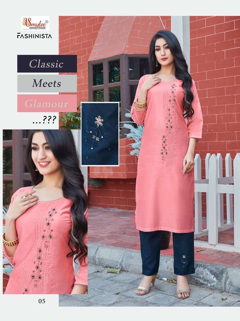 Smylee Fashionista Catalog Designer Silk Kurti With Bottom