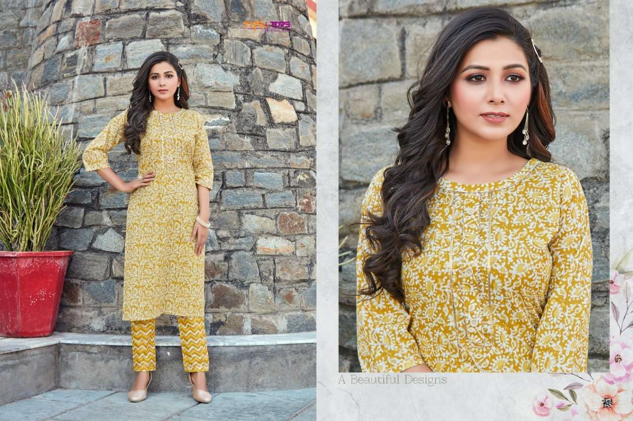 Tips & Tops Cotton Candy Catalog Regular Wear Cotton Printed Kurti With Bottom