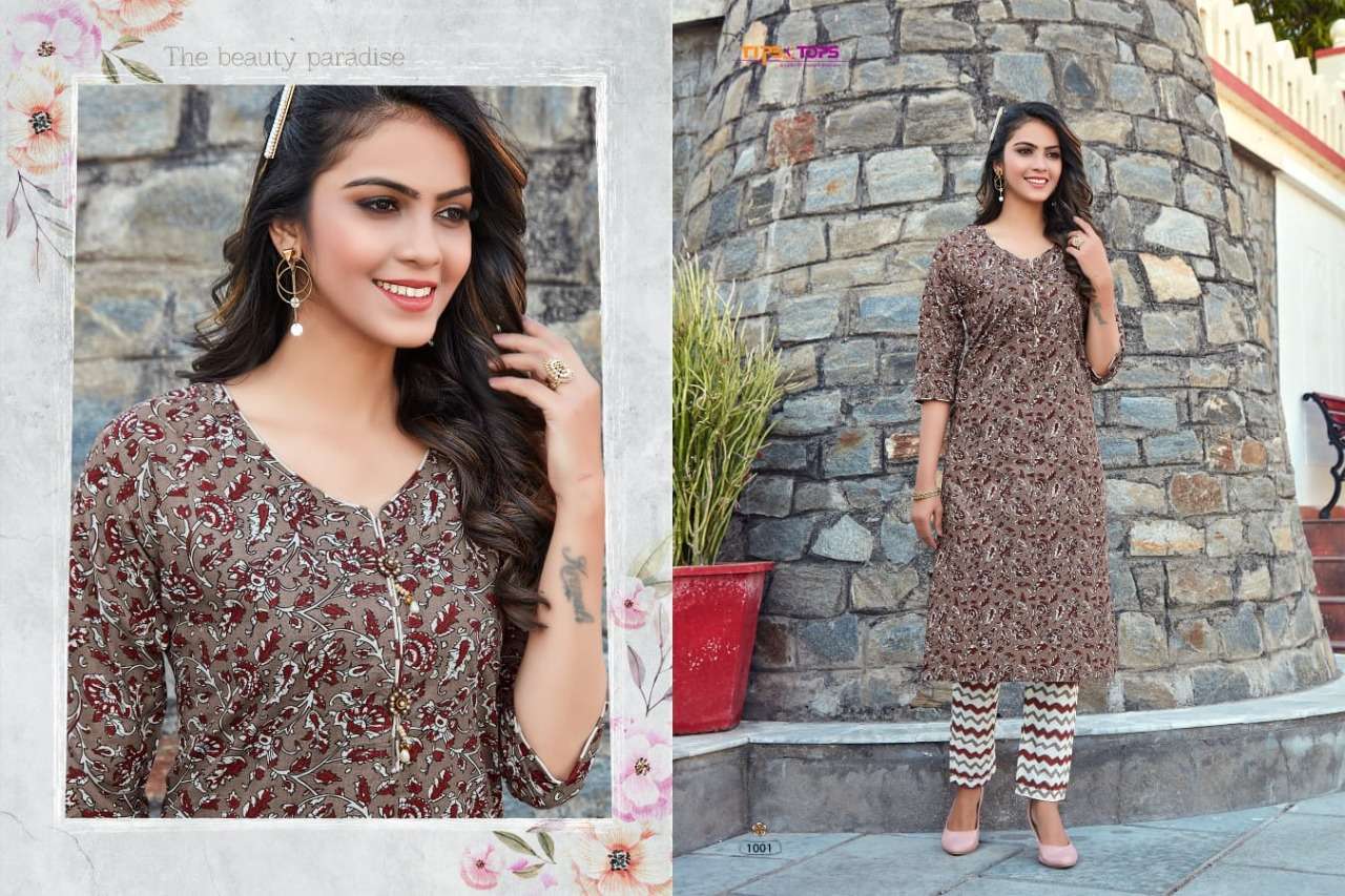 Tips & Tops Cotton Candy Catalog Regular Wear Cotton Printed Kurti With Bottom