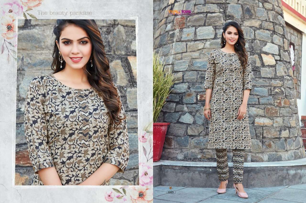 Tips & Tops Cotton Candy Catalog Regular Wear Cotton Printed Kurti With Bottom
