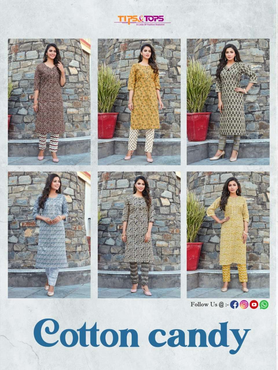 Tips & Tops Cotton Candy Catalog Regular Wear Cotton Printed Kurti With Bottom
