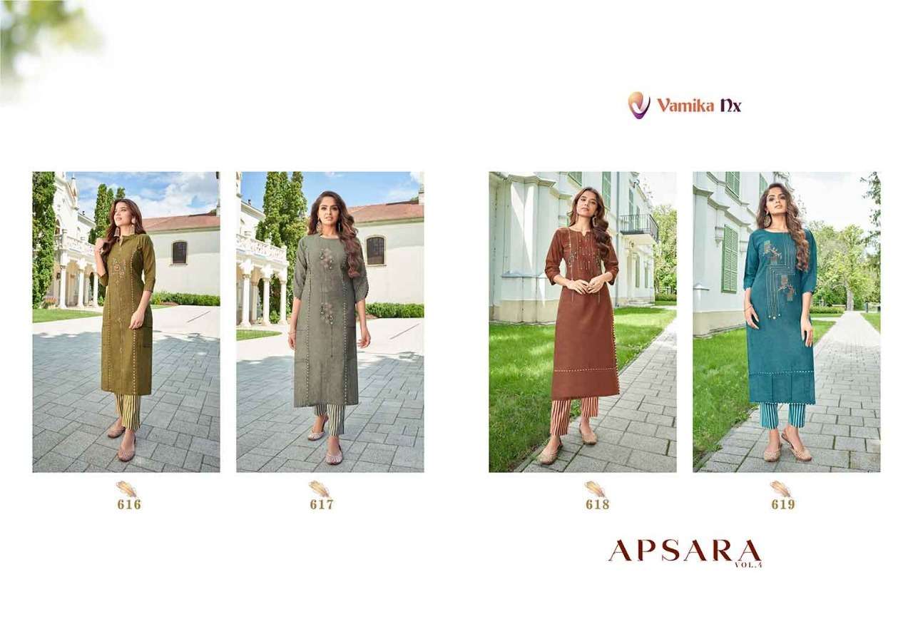 Vamika Nx Apsara Vol 4 Catalog Festive Wear Kurti With Bottom