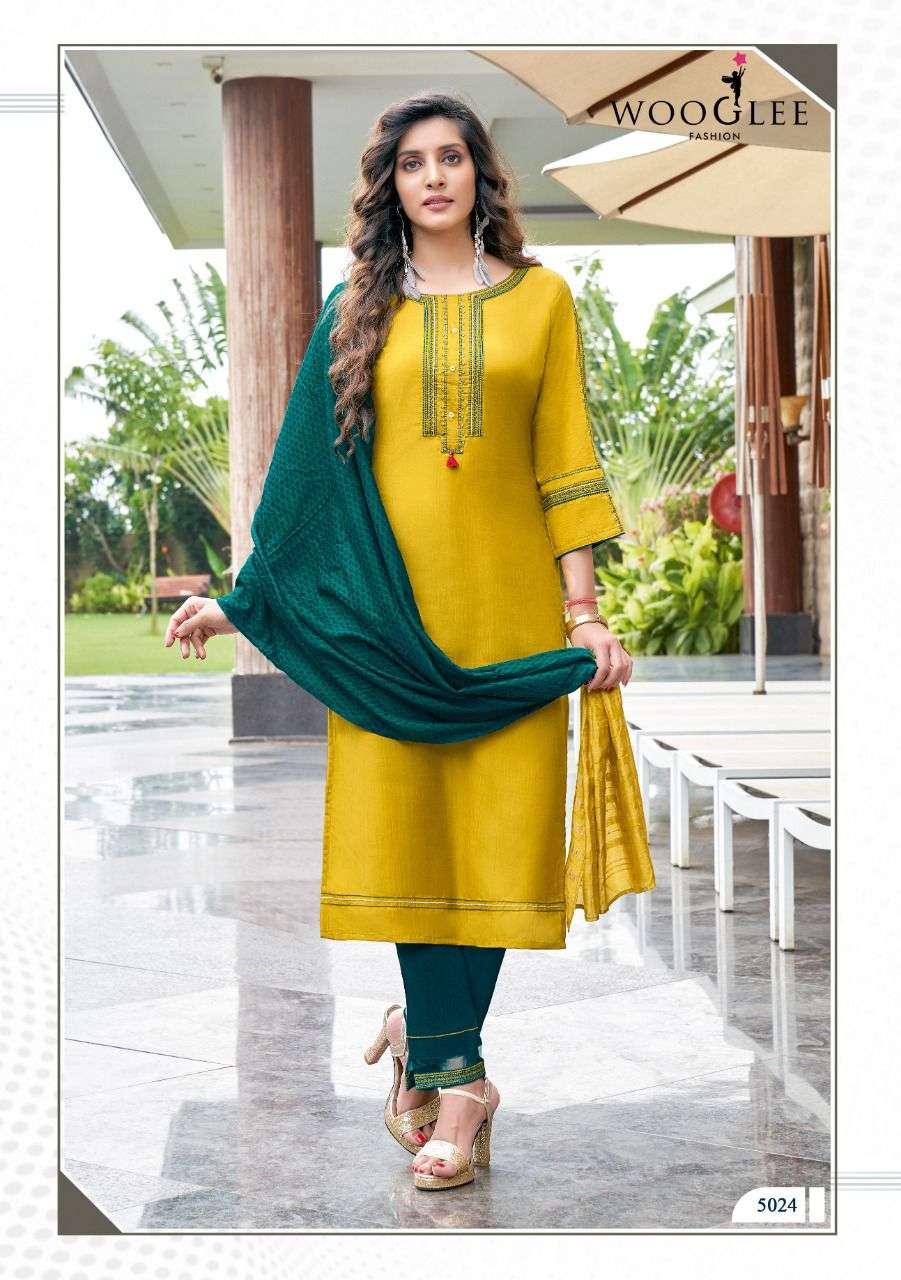 Wooglee Destiny Vol 4 Catalog Ethnic Wear Readymade Top Bottom With Dupatta