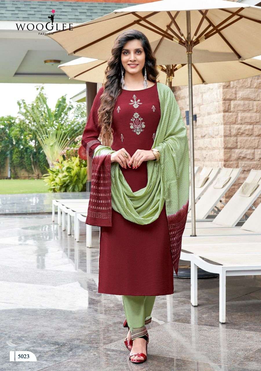 Wooglee Destiny Vol 4 Catalog Ethnic Wear Readymade Top Bottom With Dupatta