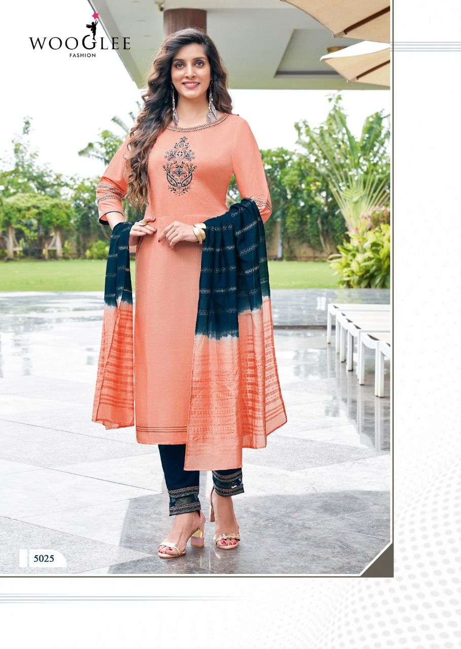 Wooglee Destiny Vol 4 Catalog Ethnic Wear Readymade Top Bottom With Dupatta