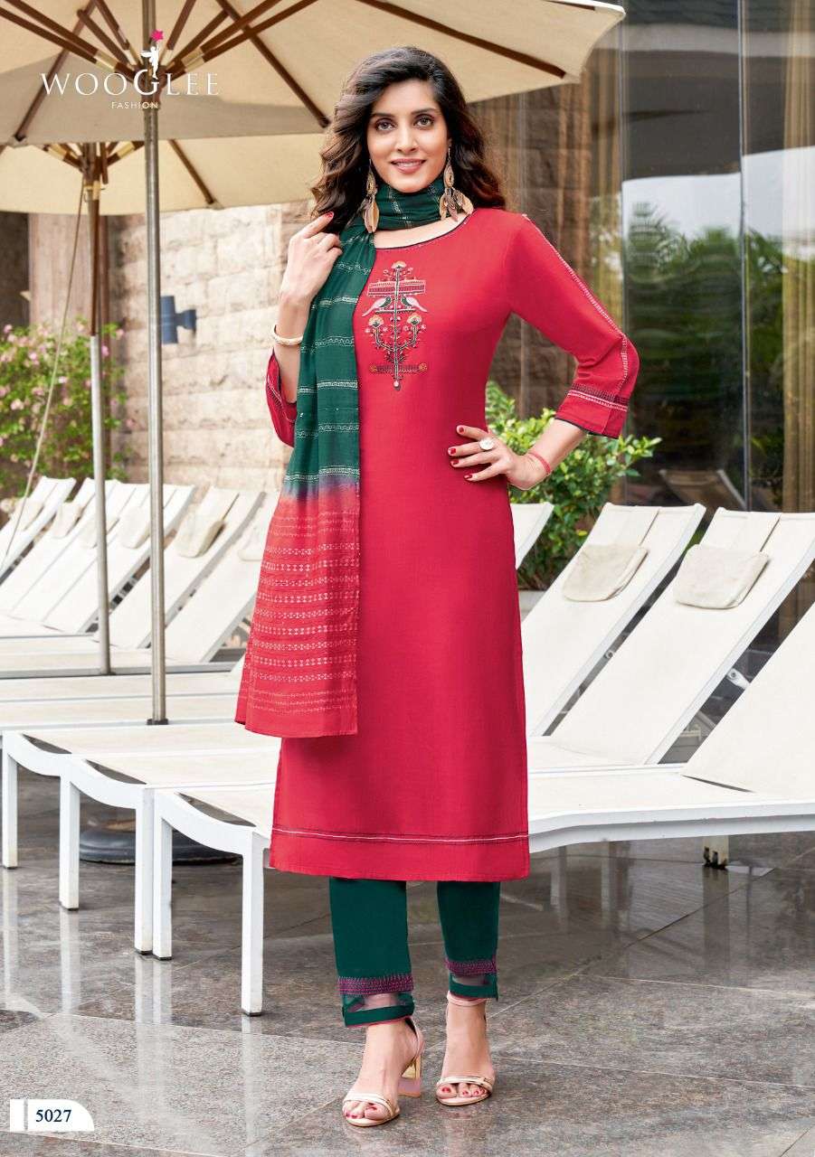 Wooglee Destiny Vol 4 Catalog Ethnic Wear Readymade Top Bottom With Dupatta