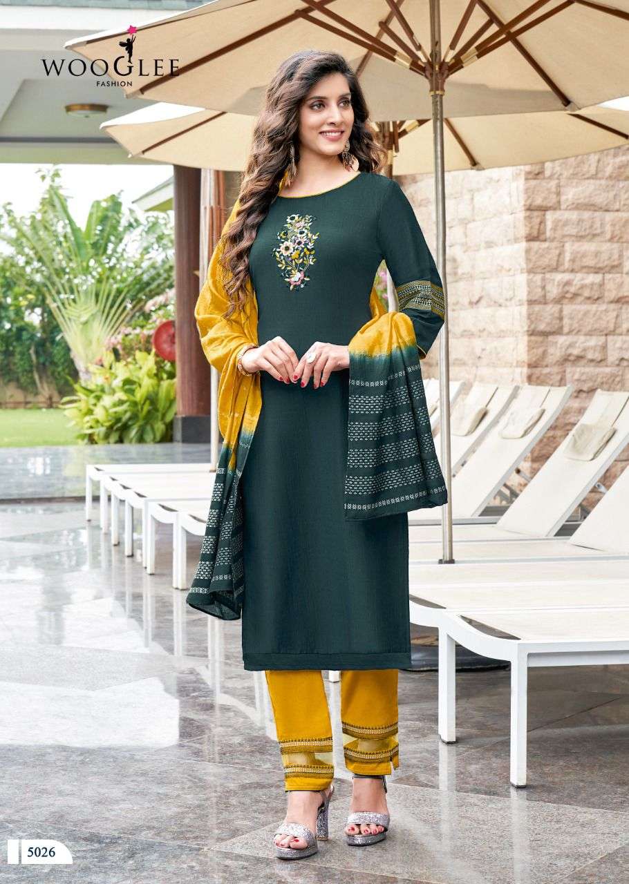 Wooglee Destiny Vol 4 Catalog Ethnic Wear Readymade Top Bottom With Dupatta