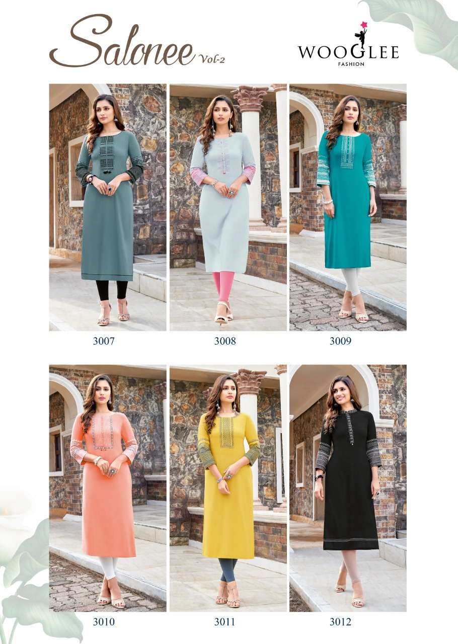 Wooglee Salonee Vol 2 Catalog Latest Designer Wear Ladies Kurtis 