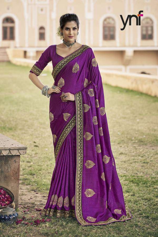 Ynf Nikhaar Catalog Designer Wear Silk Embroidery Sarees 