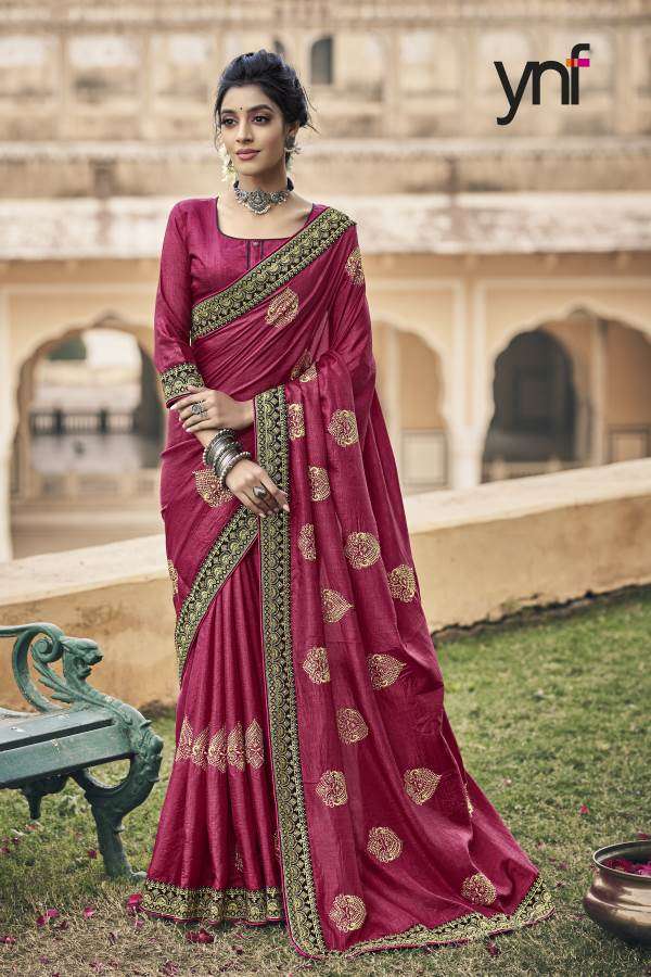 Ynf Nikhaar Catalog Designer Wear Silk Embroidery Sarees 