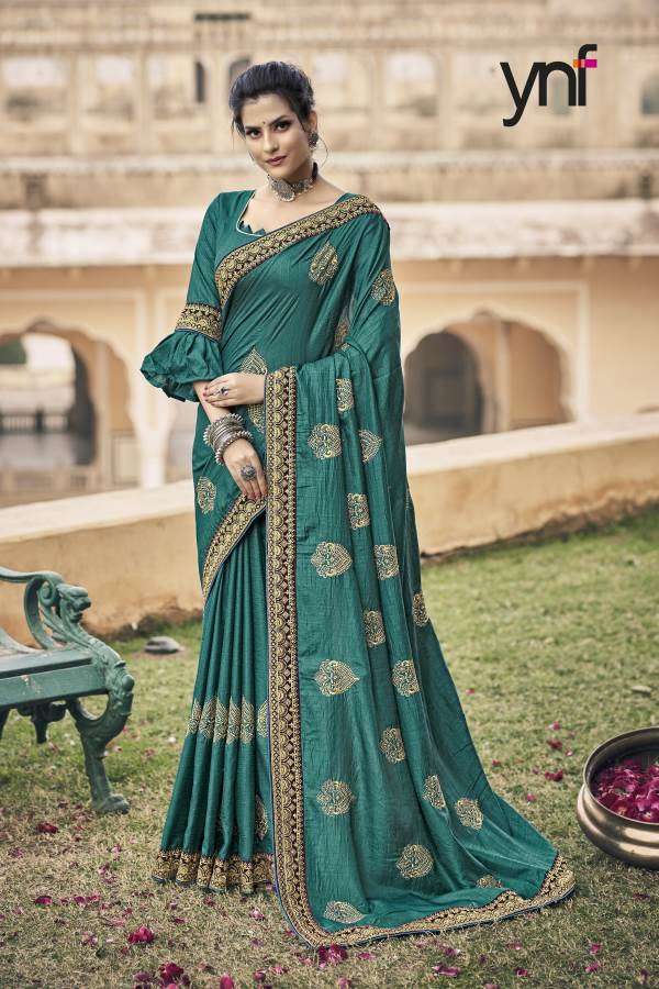 Ynf Nikhaar Catalog Designer Wear Silk Embroidery Sarees 