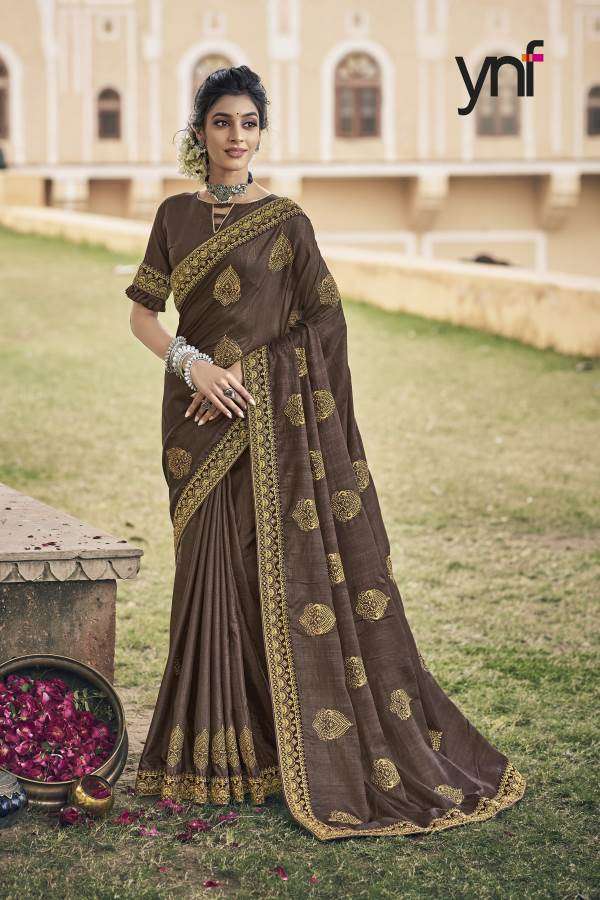Ynf Nikhaar Catalog Designer Wear Silk Embroidery Sarees 
