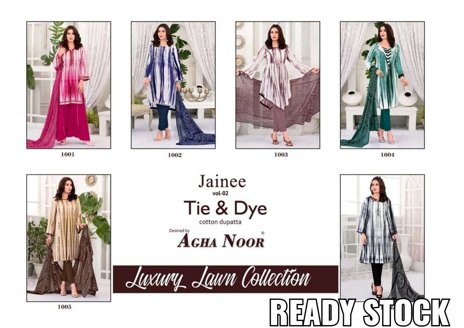 Agha Noor Jainee vol 2 catalog  Heavy lawn Cotton Karachi Dress Material at wholesale price