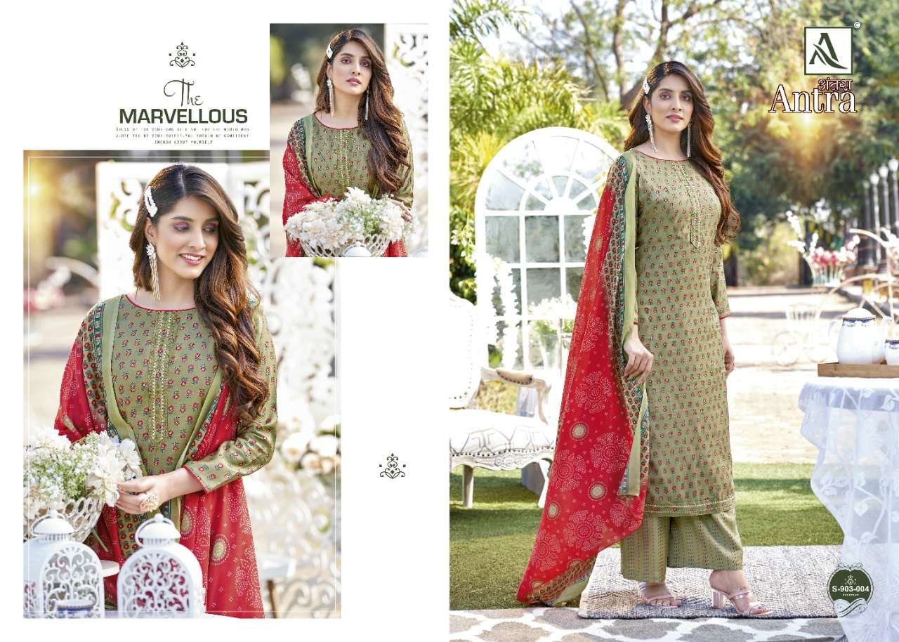 Alok Antra Catalog Pure Viscose Silk Exclusive Wear Dress Materials 