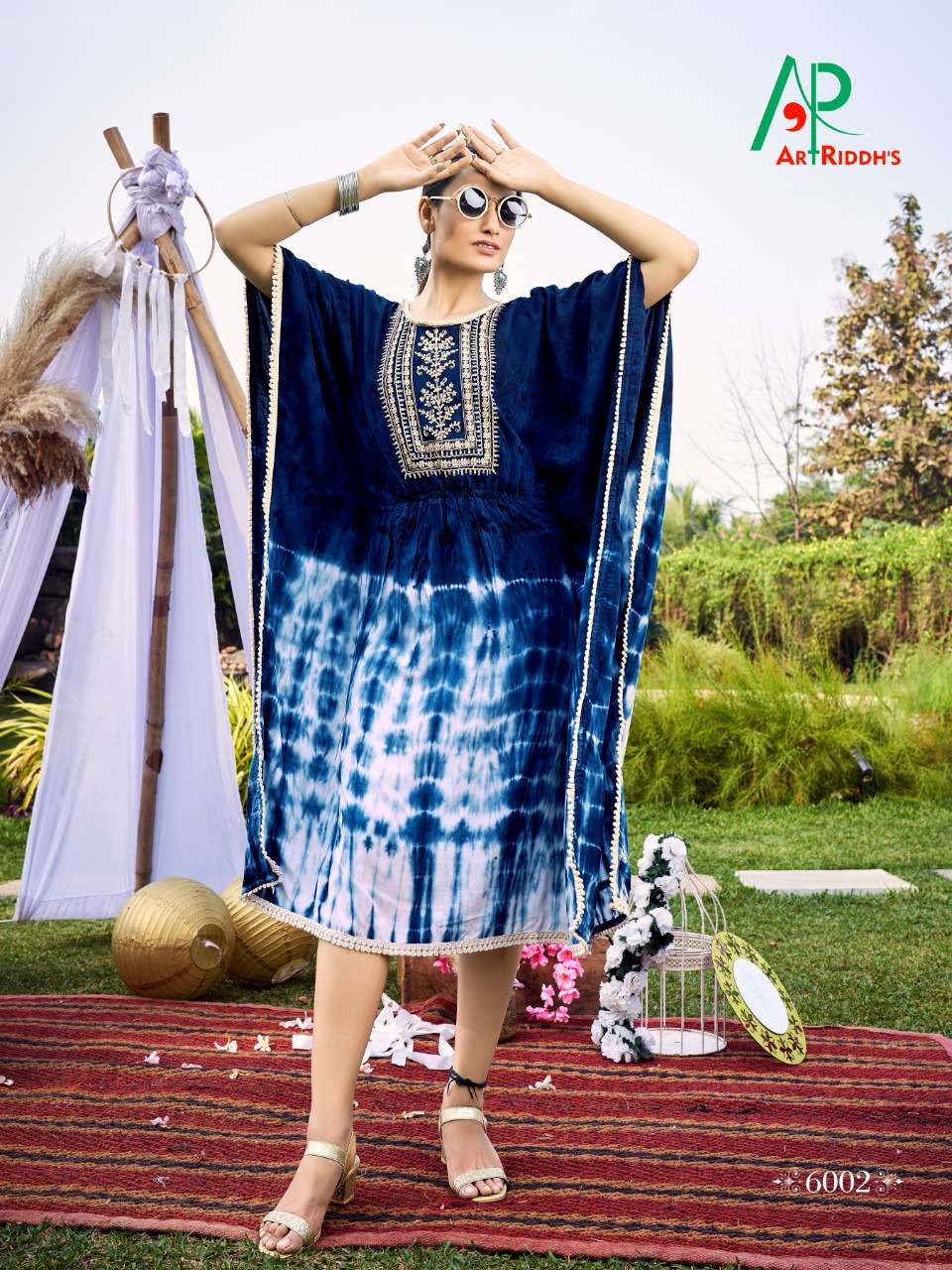 Art Riddhs Kaftan Catalog Fancy Wear Rayon Long Kaftan Kurtis 