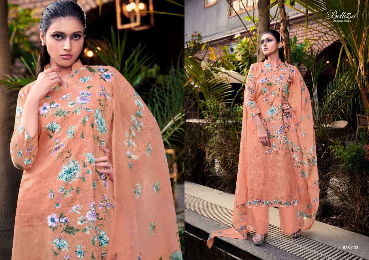 Belliza Oracle catalog  Exclusive Cotton Linen Dress Material