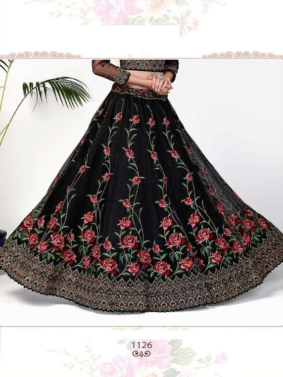 Black1126  Soft Net Lehenga Choli  Wholesale Buy Lehenga Choli  With Fancy dupatta 
