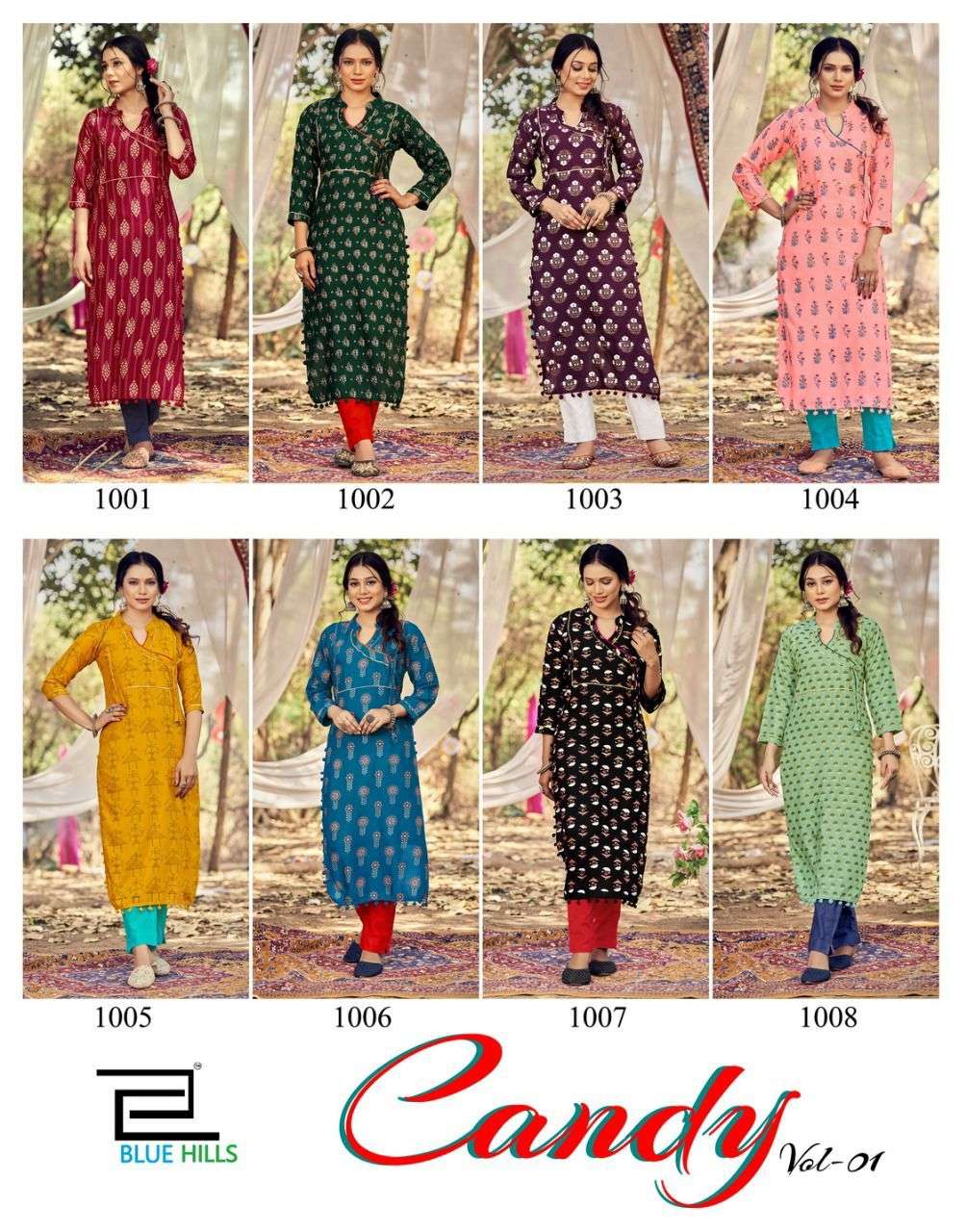 Blue Hills Candy Vol 1 catalog  Heavy Rayon Daily Wear Kurtis