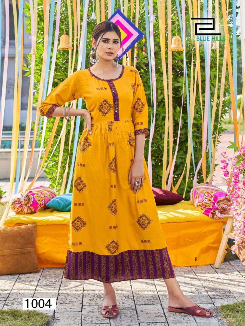 Blue Hills Khwaab vol 3 catalog Stylist Rayon Long Kurtis