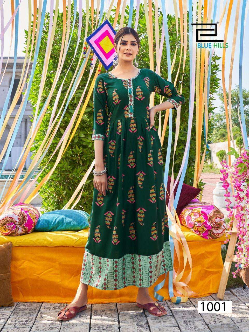 Blue Hills Khwaab vol 3 catalog Stylist Rayon Long Kurtis