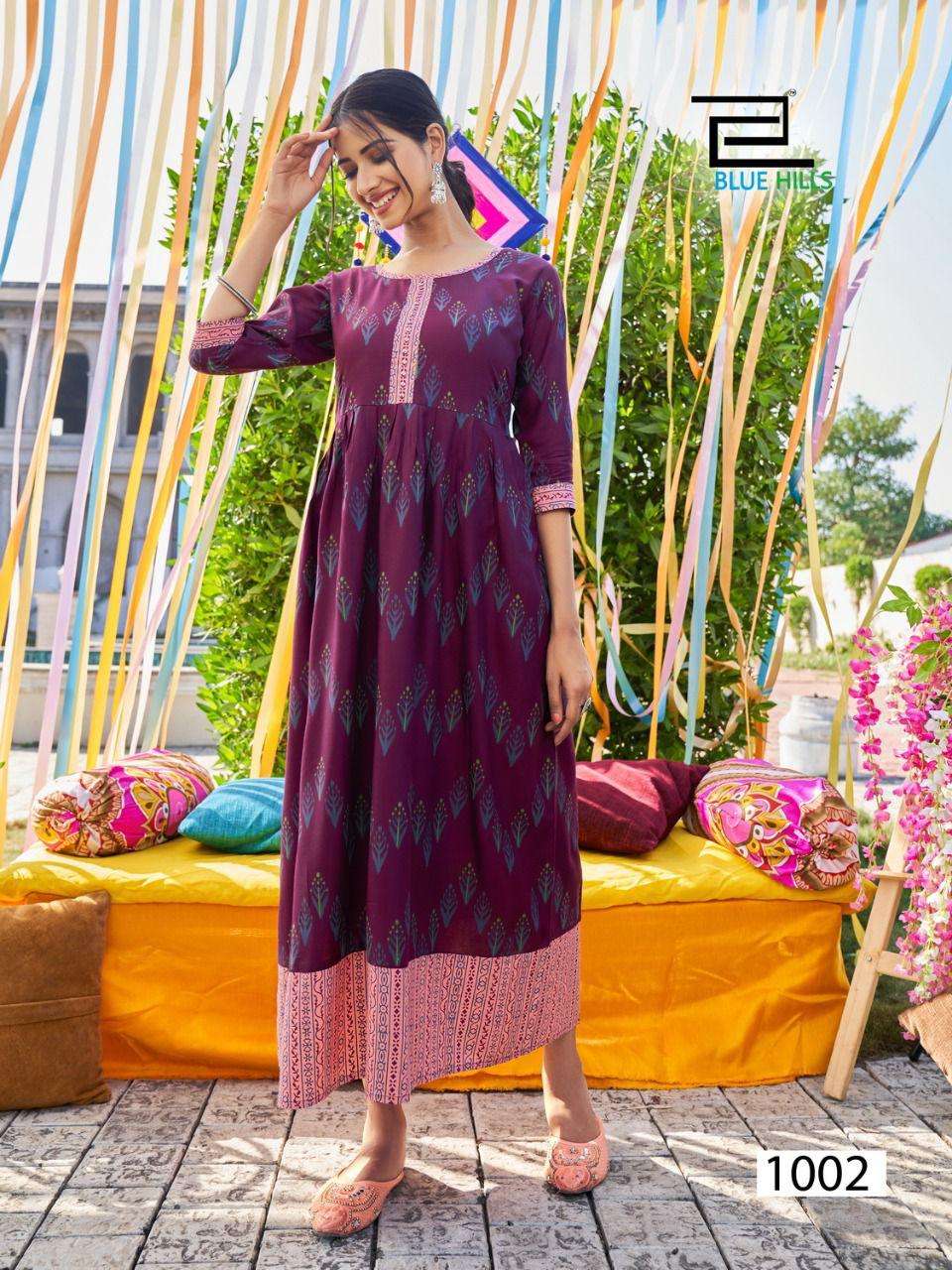 Blue Hills Khwaab vol 3 catalog Stylist Rayon Long Kurtis