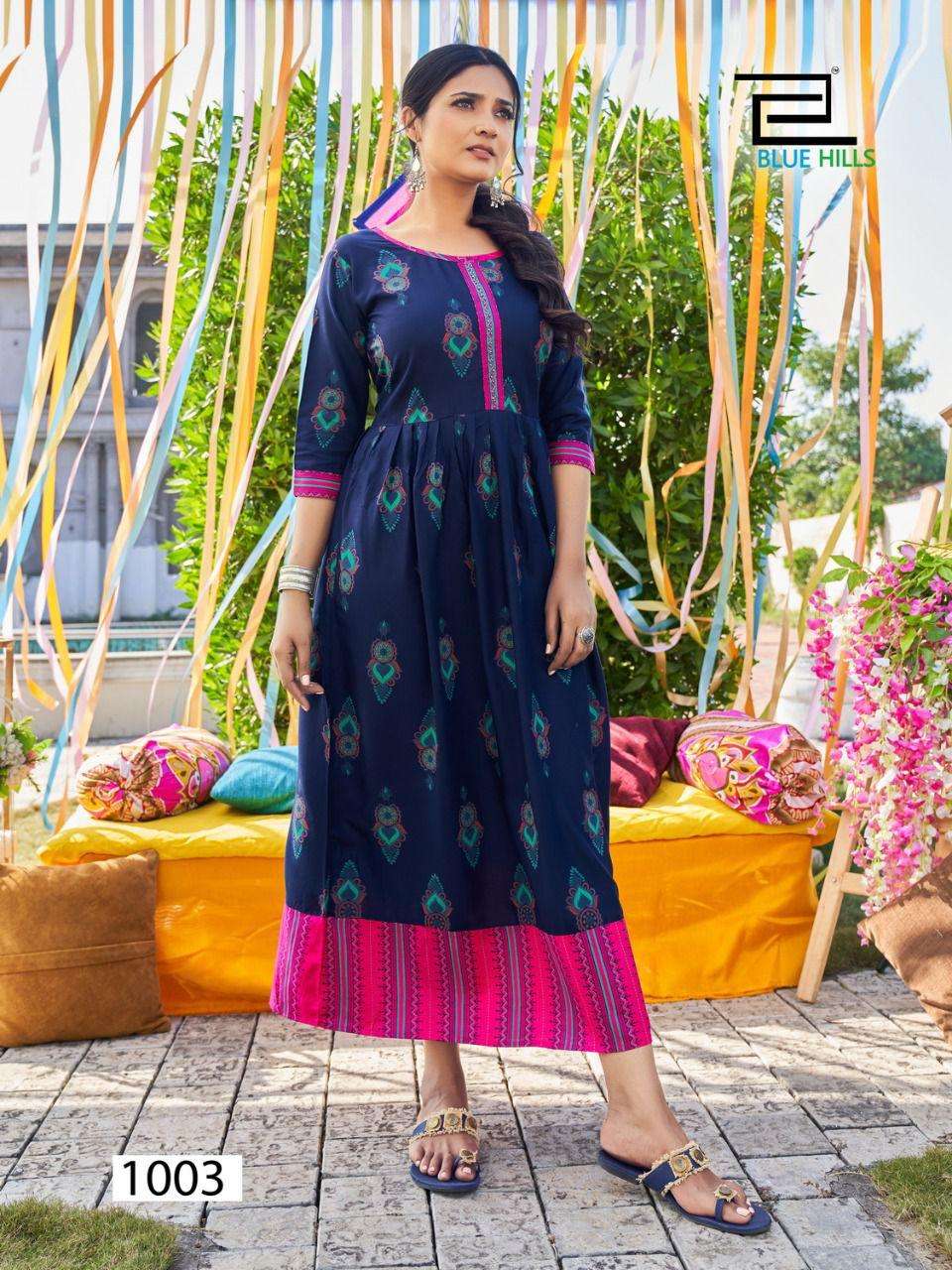 Blue Hills Khwaab vol 3 catalog Stylist Rayon Long Kurtis
