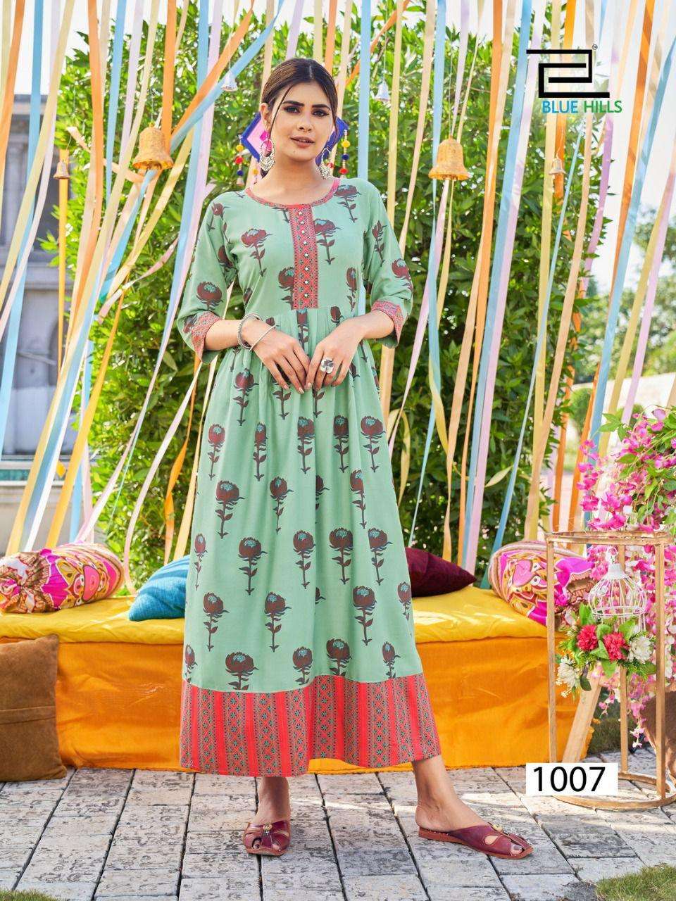 Blue Hills Khwaab vol 3 catalog Stylist Rayon Long Kurtis
